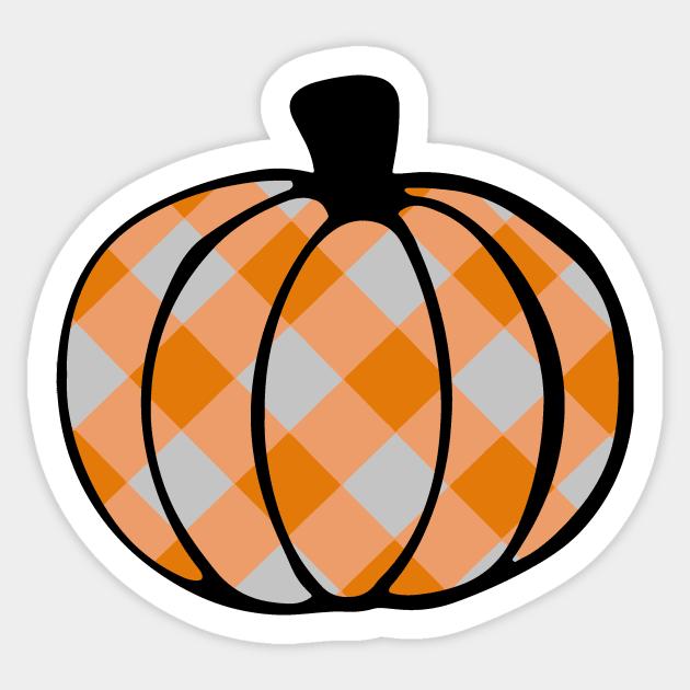 Fall Plaid Pumpkin Sticker by ShortsandLemons